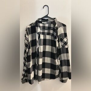 Maurices Black and White Plaid Button Down Shirt